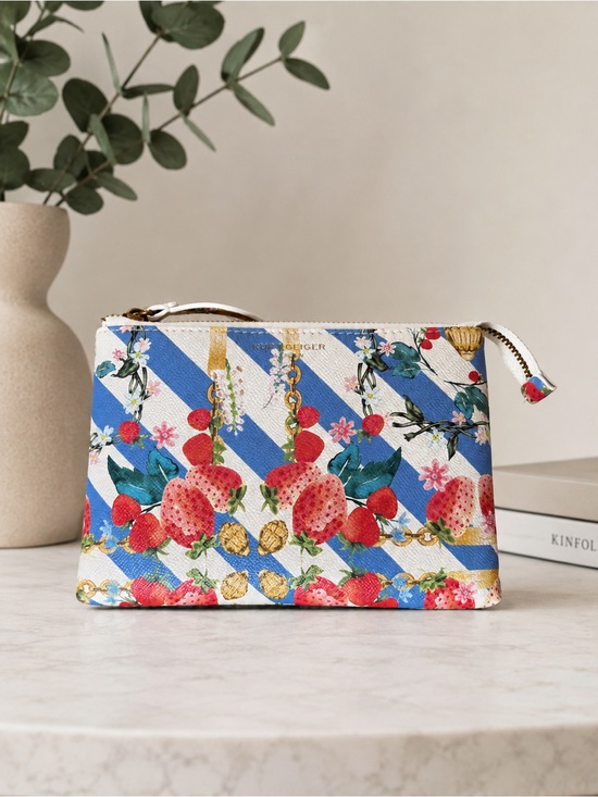 Kurt Geiger Handbags - Kurt Geiger London Wristlet Strawberry & Gold Accents NWOT